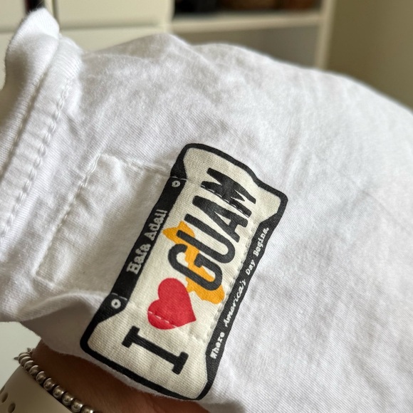 Kids White I Love Guam Graphic T-Shirt - Picture 4 of 4